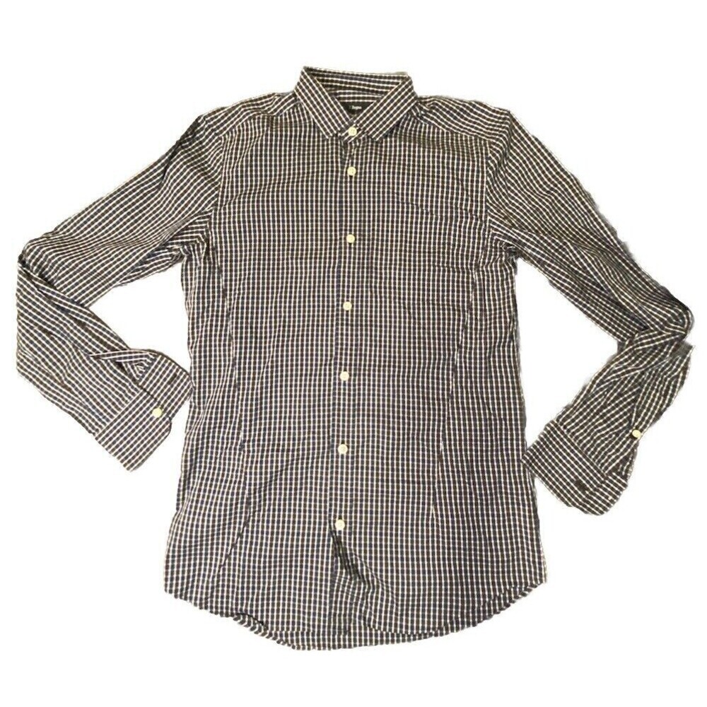 Z Zegna Mens 15 1/2 39 Shirt Drop 8 Button Up Lightweight Blue/Brown